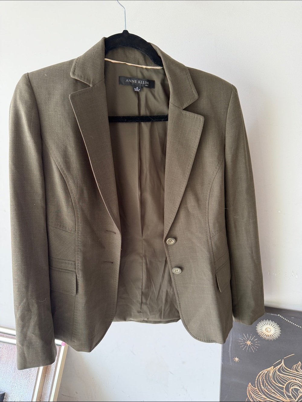 Anne Klein Olive Tailored Blazer with dress pants